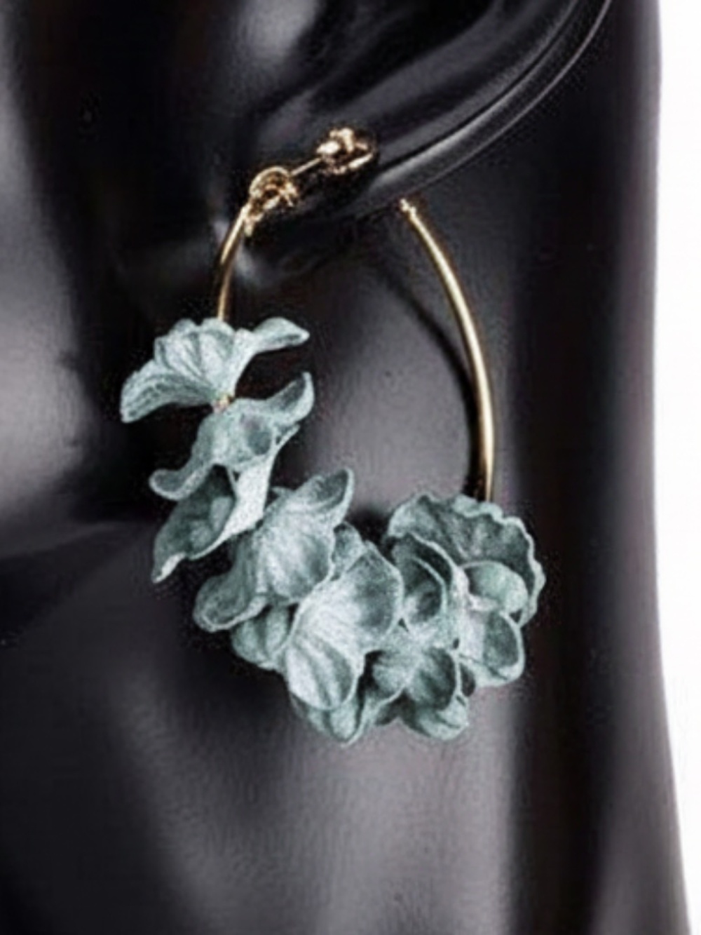 Womens Flower Gold‎ Hoop Earrings
